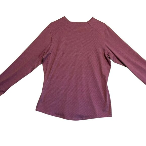 REI Performance Tee Long Sleeve Crew Neck Stretchy Women's XL Pink Gray Stripes - Picture 6 of 12